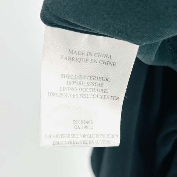 Theory Dark Green 100% Silk Sleeveless Minimalist Jumpsuit Romper - Picture 5 of 7